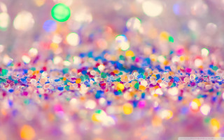 Blurry photo colorful confetti tabletop - pointillism free wallpaper