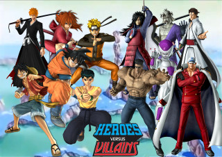 Anime characters swords group fighting 2 - sword free wallpaper