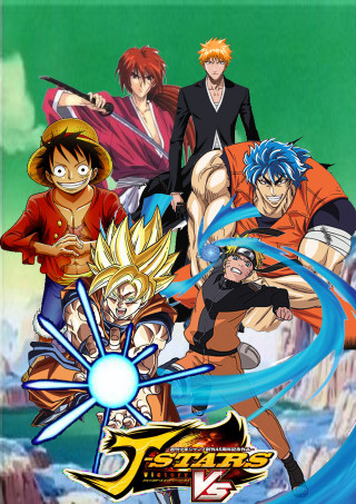 Anime characters green background blue - front free wallpaper