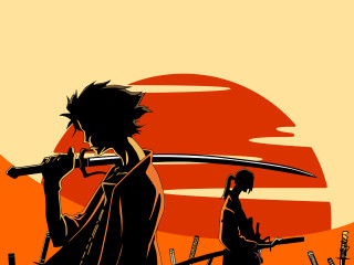 Couple swords sunset red sun - a sunset free wallpaper
