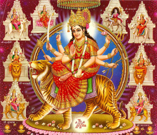 Hindu god tiger deities purple - a tiger free wallpaper