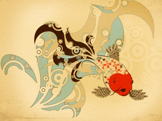 Fish pattern wave background fish 2 - lostfish free wallpaper