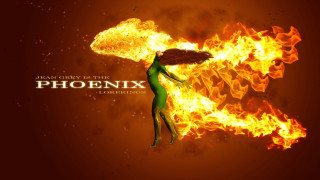 Woman green dress surrounded fire - vfx free wallpaper