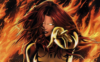 Redhair woman yellowshirt banana fire - marvel comic free wallpaper