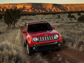 Red jeep driving field sunset - a.d.m. cooper free wallpaper