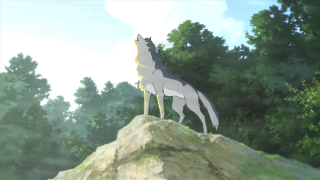 Wolf rock forest sky nature - a wolf free wallpaper