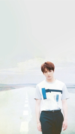 Man standing road ocean shirt - free vintage wallpaper