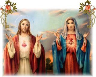 Jesus mary sky rose border - fra angelico free wallpaper