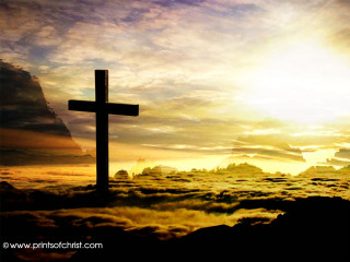 Cross hill sky clouds sunset - radiant free wallpaper