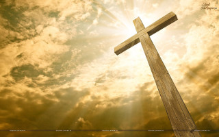Cross sun clouds sky background - radiant free wallpaper