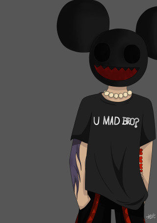 Cartoon character black shirt red - verdadism free wallpaper
