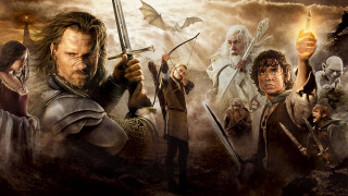 People swords dragon painting man - lord of the rings free wallpaper