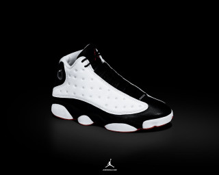 Black white shoe red accents - logo free wallpaper