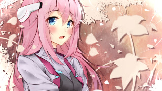 Pink hair girl blossoms anime - context art free wallpaper