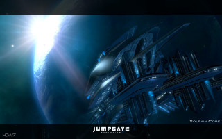 Futuristic city bright light blue - matte painting concept art free wallpaper