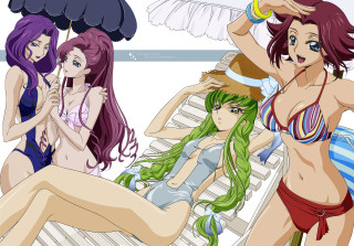 Three women bathing suits beach - three woman free wallpaper