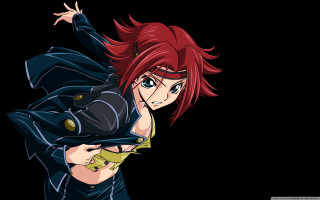 Woman red hair gun pointing - a gun free wallpaper