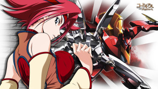 Girl red hair red dress - mecha free wallpaper