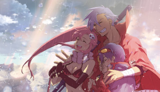 Anime characters hugging rain clouds - the rain free wallpaper