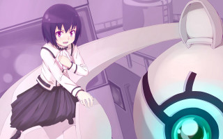 Girl white shirt black skirt 3 - a large object free wallpaper