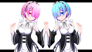 Pink haired twins maid apron - derf free wallpaper