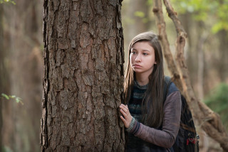 Girl tree woods serious look - serious free wallpaper for desktop