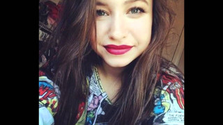 Woman long hair colorful shirt 2 - a red lipstick free wallpaper