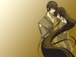 Anime characters long hair gold - a gold background free wallpaper