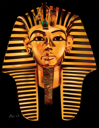 Golden mask afrofuturism egyptian art - golden free wallpaper