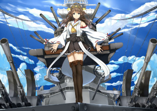 Woman sailor outfit ship guns - a woman in a sailor outfit free wallpaper