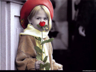 Little girl red hat rose - a little girl free wallpaper