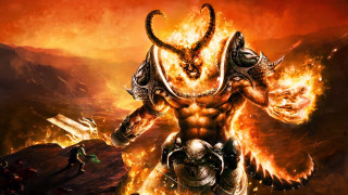 Demonic demon fire mountain flames - a demonic demon free wallpaper