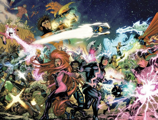 Avengers group arms around star - alan davis free wallpaper