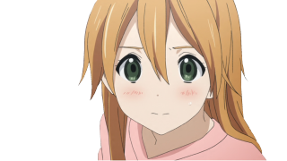 Sad blonde girl green eyes - sōsaku hanga free wallpaper