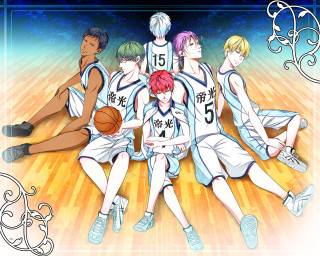 Young men basketball court sitting - a basketball in front free wallpaper