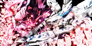 Futuristic mecha cherryblossoms floral design - cedric seaut keos masons free wallpaper