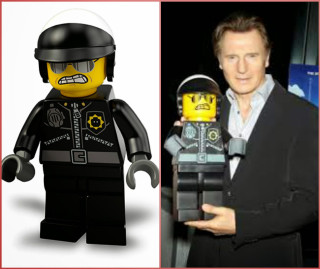 Man holding lego figure suit - cgi free wallpaper