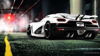 White sports car tunnel yellow - a tunnel free wallpaper