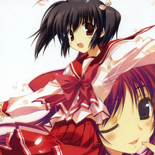 Anime girls long hair red 2 - rayonism free wallpaper