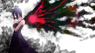 Woman purple dress flowered background - background free wallpaper for desktop