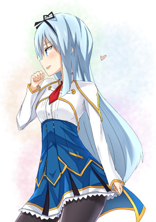 Aguri uchida blue white dress - a red bow tie free wallpaper