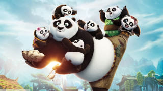 Pandas riding giant panda cartoon - fan qi free wallpaper