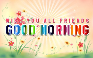 Good morning colorful flowers sunburst - the word good morning free wallpaper