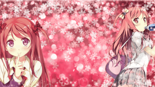 Anime girls long hair pink 10 - sots art free wallpaper