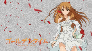 Woman white dress long hair - floral free wallpaper