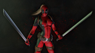 Woman deadpool outfit sword knife - a sword and a knife free wallpaper