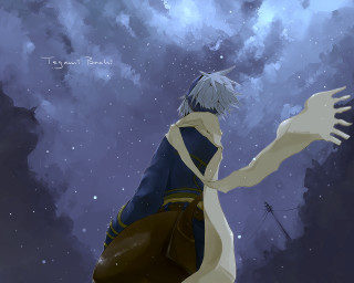 Man hand cloudy sky stars - night sky free wallpaper