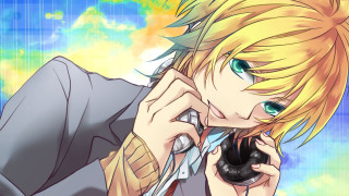 Blonde man camera phone sky - a camera free wallpaper