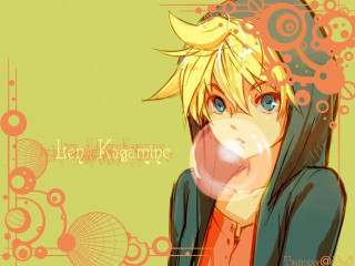 Anime character bubble yellow background 2 - a bubble free wallpaper