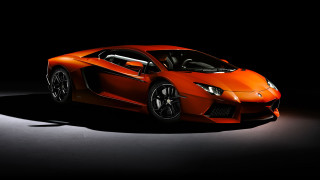 Orange sports car dark room 15 - nice free wallpaper